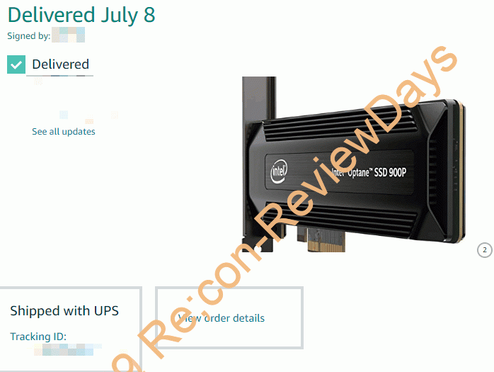 Amazon.comで購入したIntel Optane 900Pが最安の発送方法にも関わらずたった3日で到着しました #Intel #Optane #Amazon #個人輸入