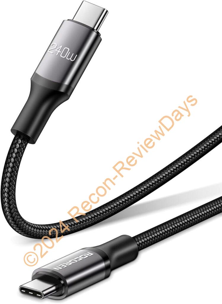 Rocoren製のUSB PD 3.1 240W対応2m Type-C to Type-Cケーブルが15%引き特価1,104円で販売中