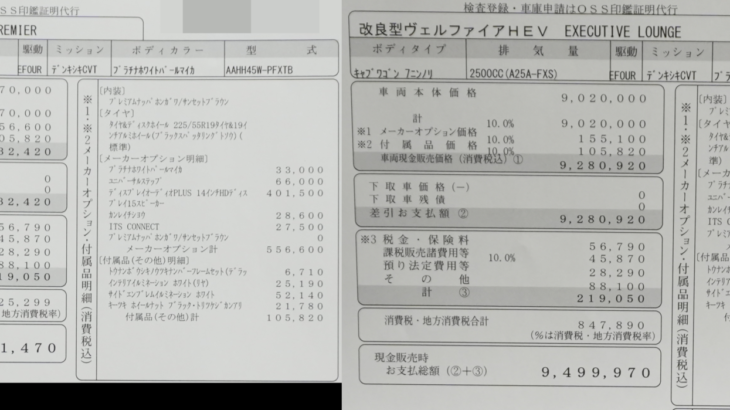 新型ヴェルファイア(2025年式)の商談に行ってきた